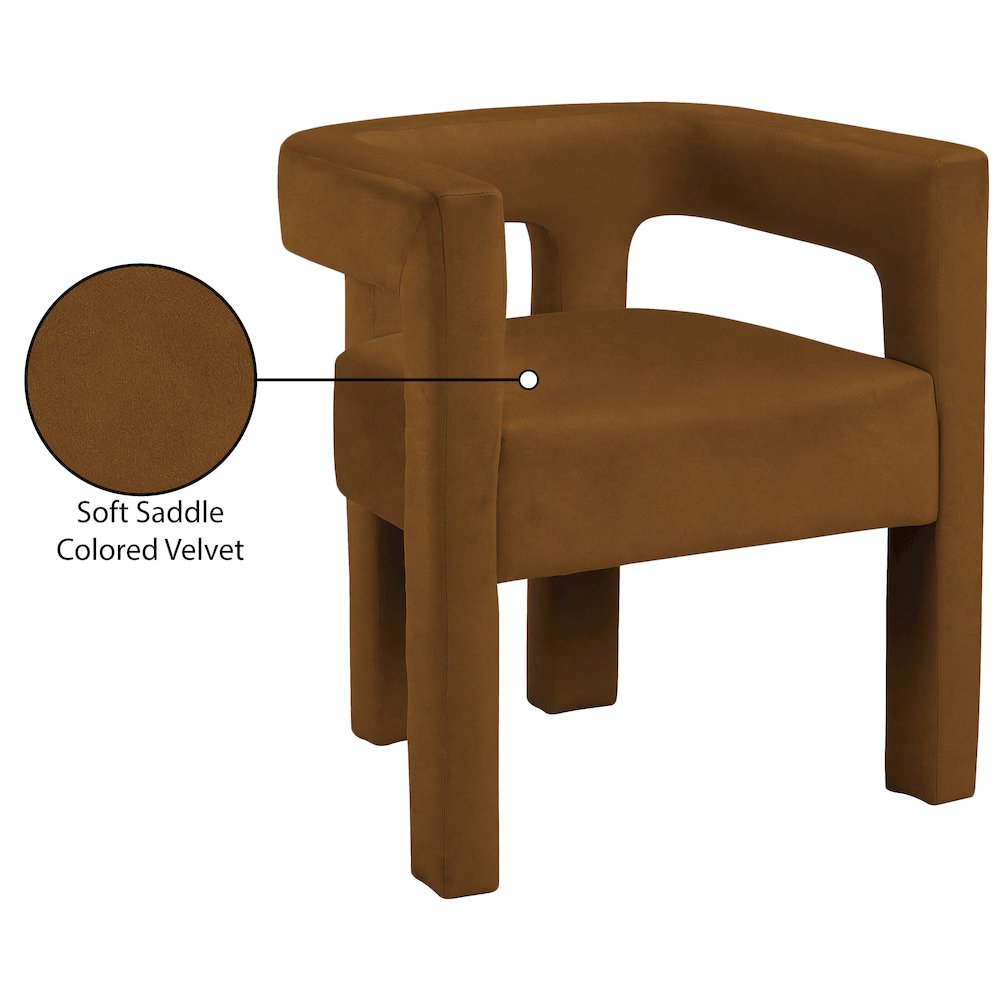 Athena Saddle Velvet Dining Chair. Picture 6