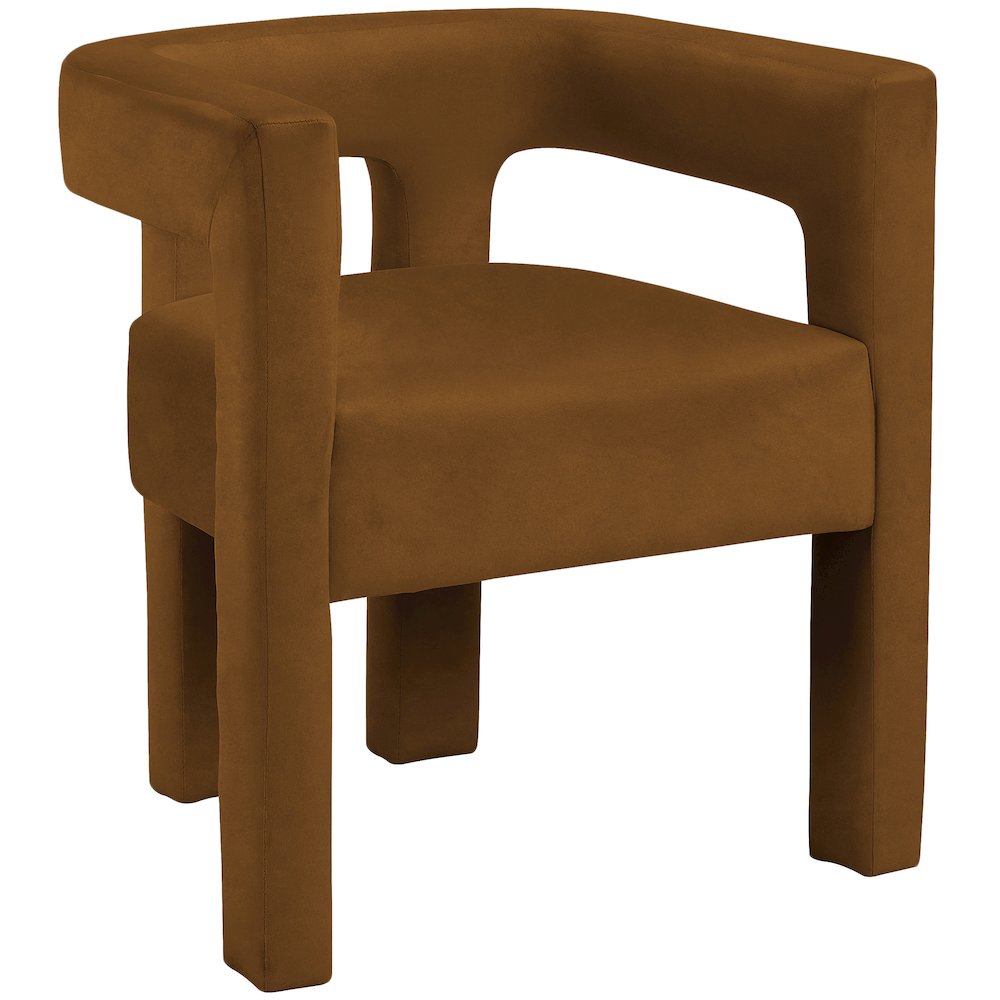 Athena Saddle Velvet Dining Chair. Picture 1