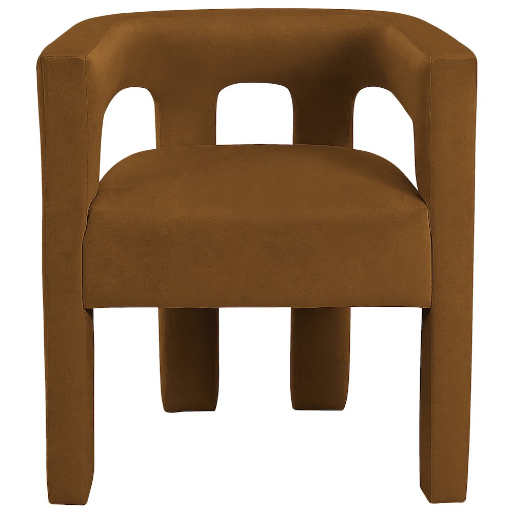 Athena Saddle Velvet Dining Chair. Picture 3