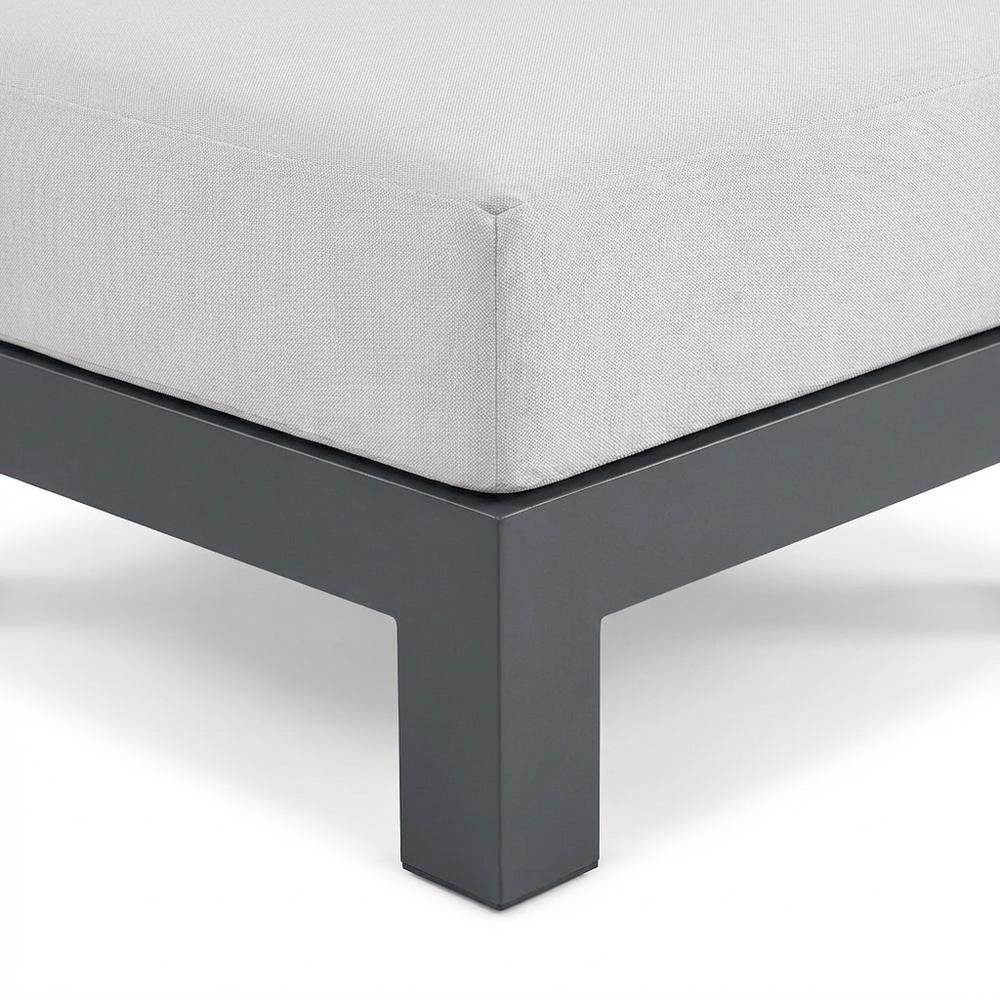 White Fabric Outdoor Patio Sectional With Contemporary Style And Cushioned Seats. Picture 6