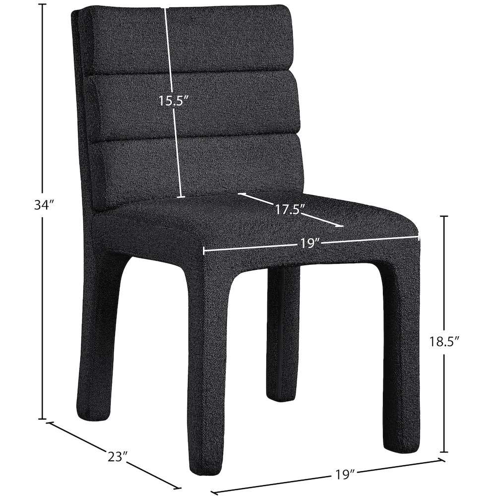 Kai Black Boucle Fabric Dining Chair, Set of 2. Picture 7
