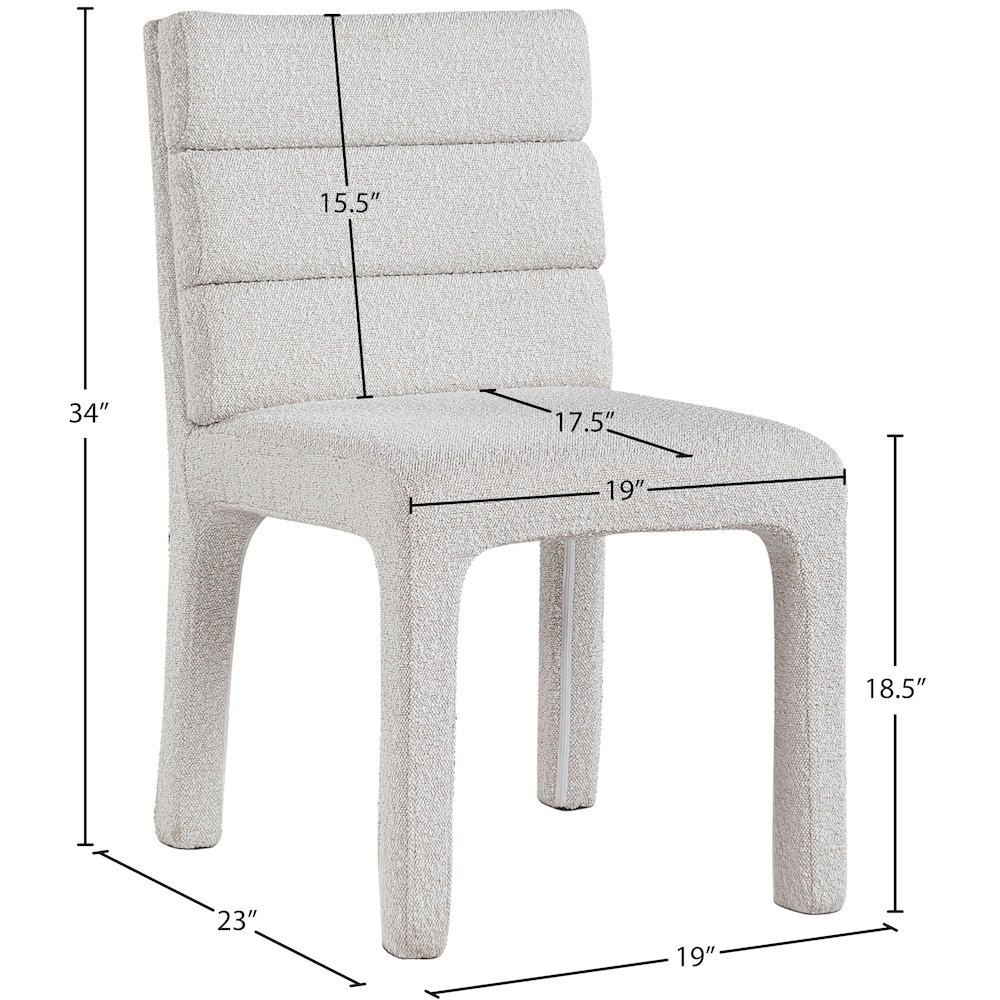 Kai Cream Boucle Fabric Dining Chair, Set of 2. Picture 7