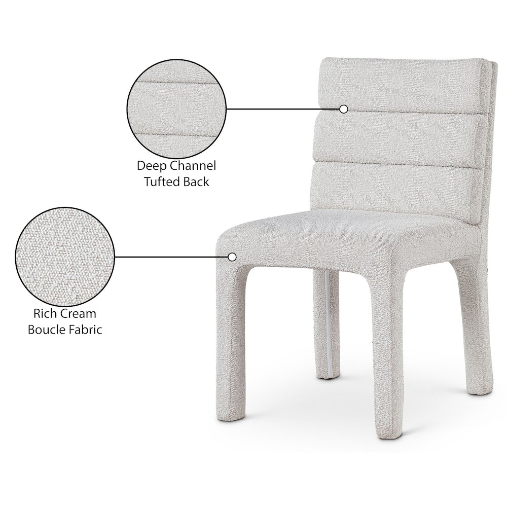 Kai Cream Boucle Fabric Dining Chair, Set of 2. Picture 8