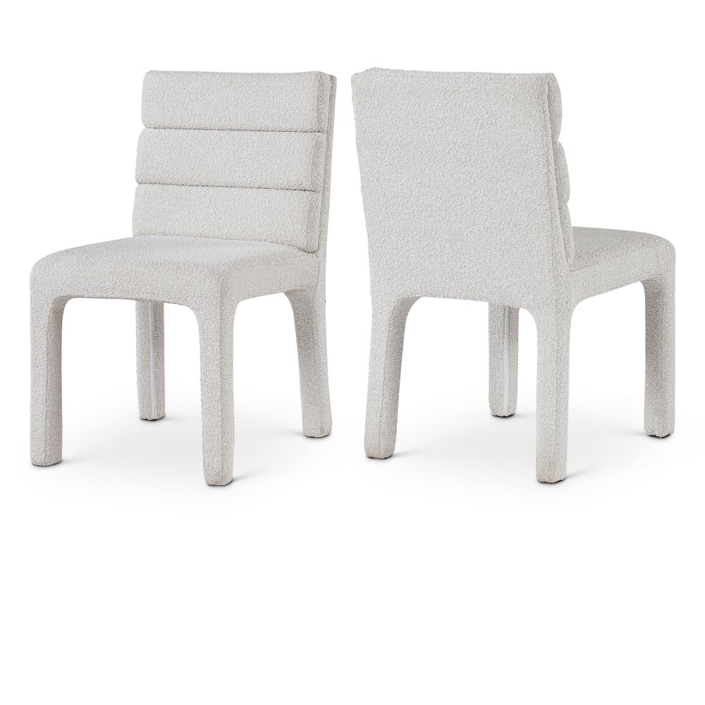 Kai Cream Boucle Fabric Dining Chair, Set of 2. Picture 1