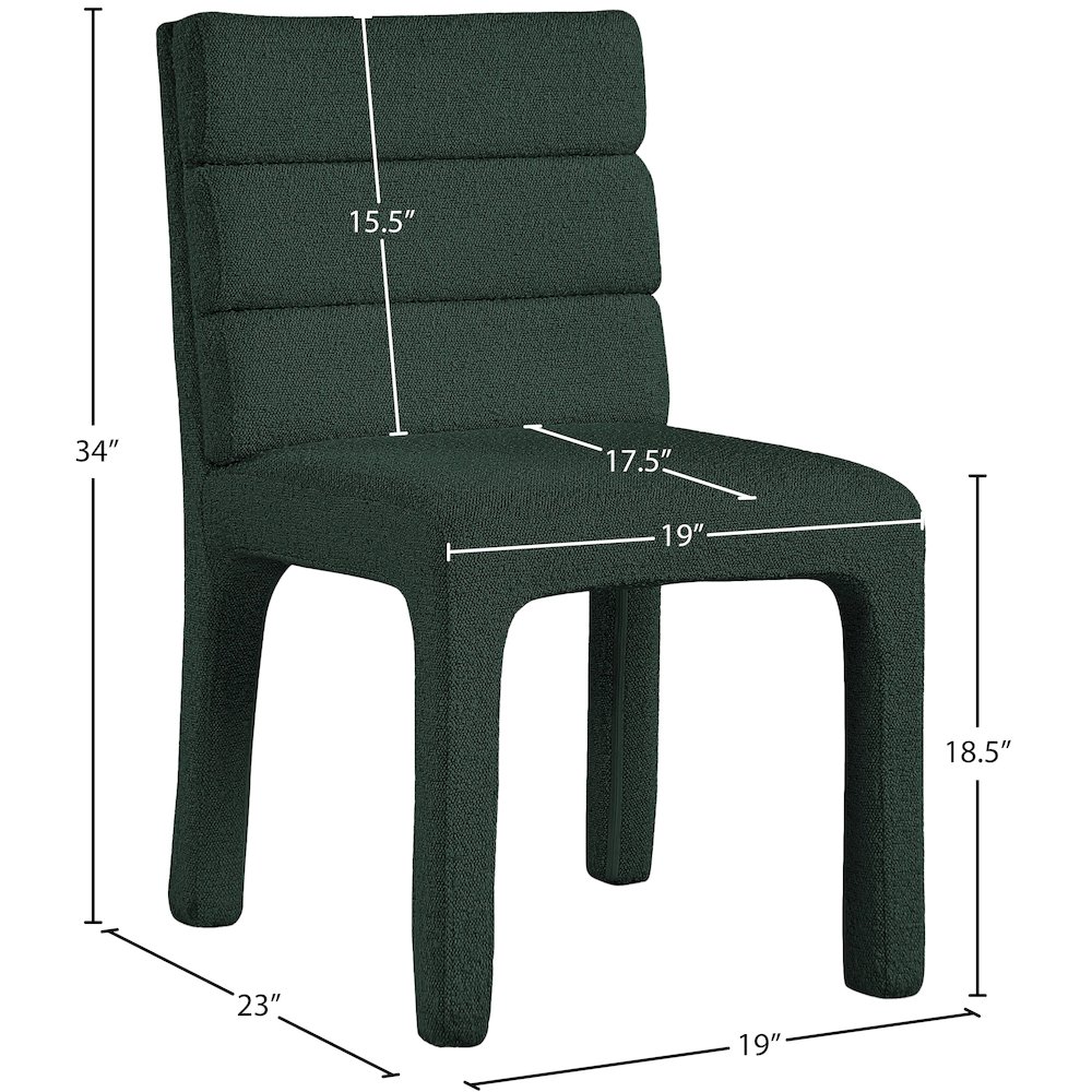 Kai Green Boucle Fabric Dining Chair, Set of 2. Picture 7