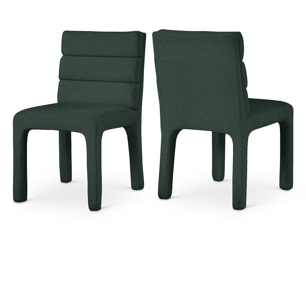Kai Green Boucle Fabric Dining Chair, Set of 2. Picture 1
