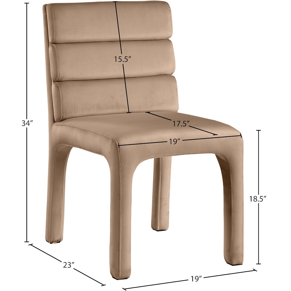 Kai Beige Velvet Dining Chair, Set of 2. Picture 7