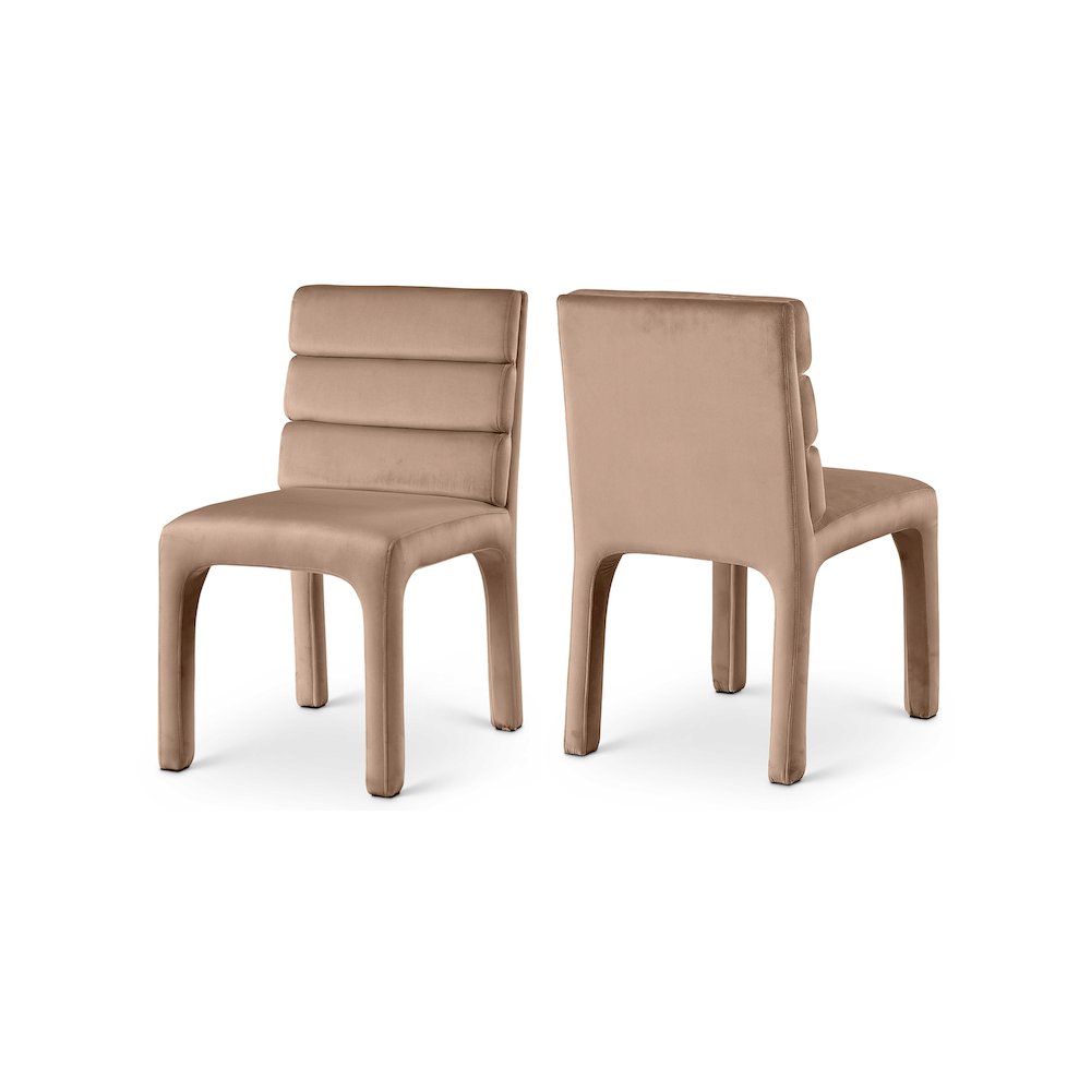 Kai Beige Velvet Dining Chair, Set of 2. Picture 1