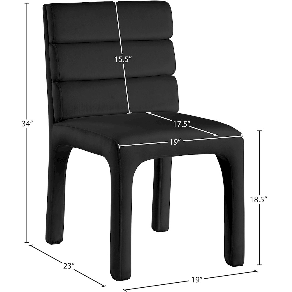 Kai Black Velvet Dining Chair, Set of 2. Picture 7