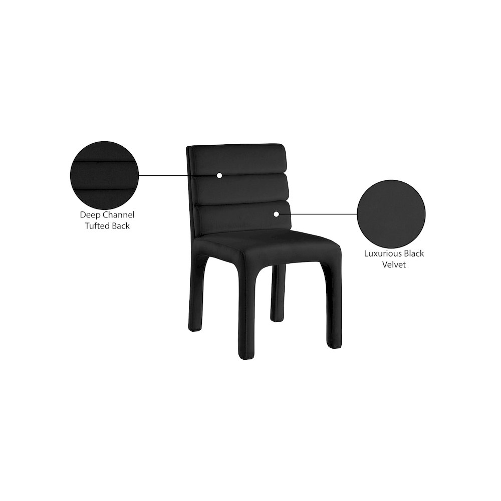 Kai Black Velvet Dining Chair, Set of 2. Picture 8