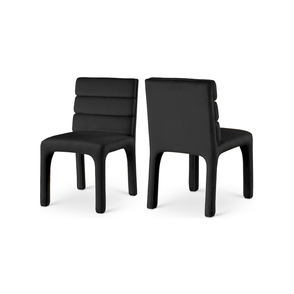 Kai Black Velvet Dining Chair, Set of 2. Picture 1