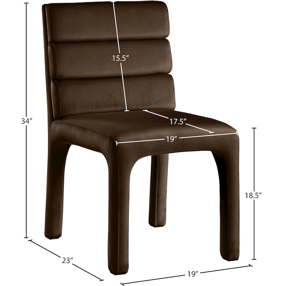 Kai Brown Velvet Dining Chair, Set of 2. Picture 7