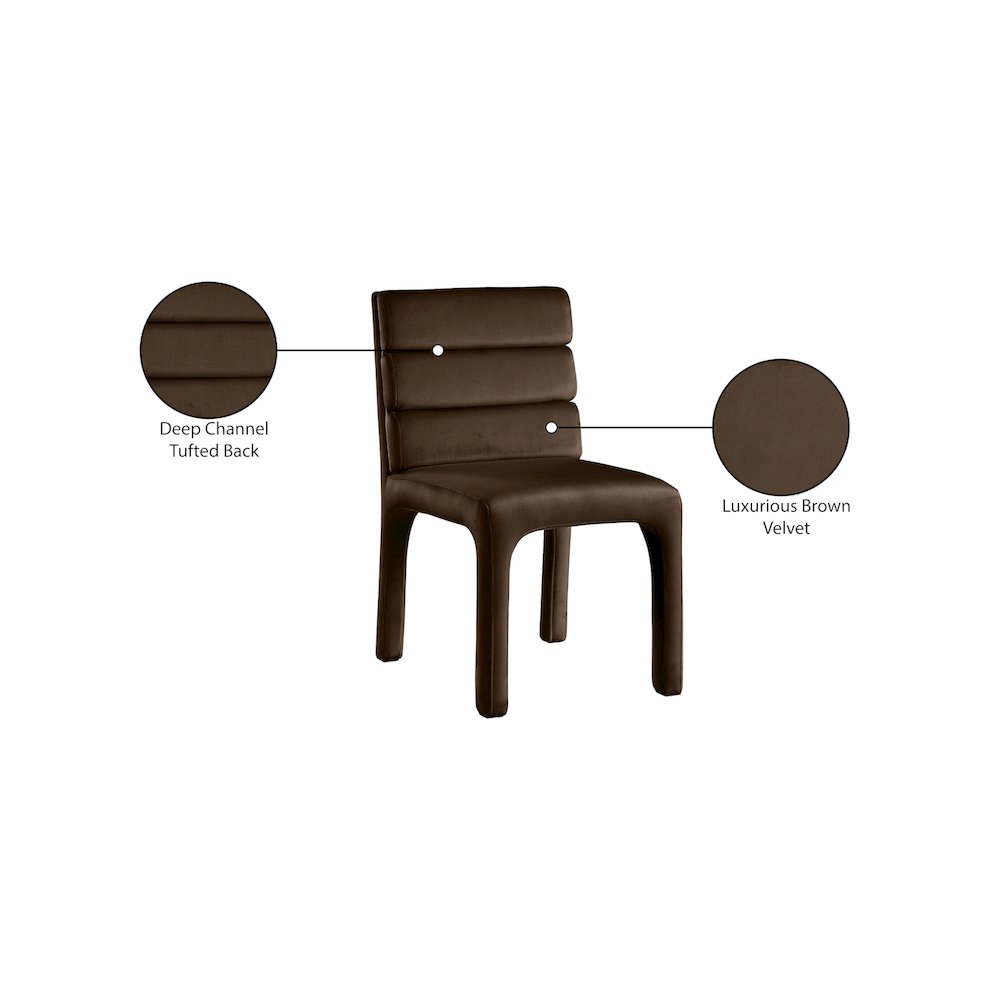Kai Brown Velvet Dining Chair, Set of 2. Picture 8