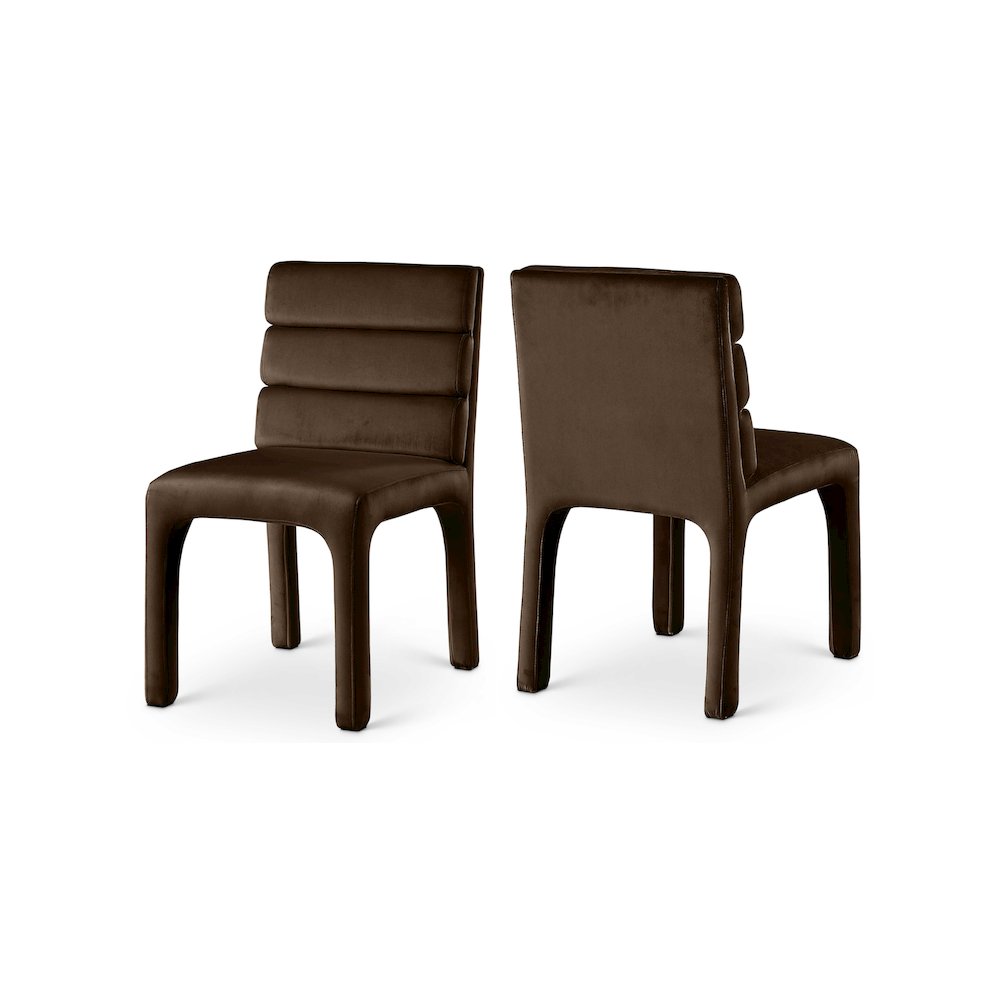 Kai Brown Velvet Dining Chair, Set of 2. Picture 1
