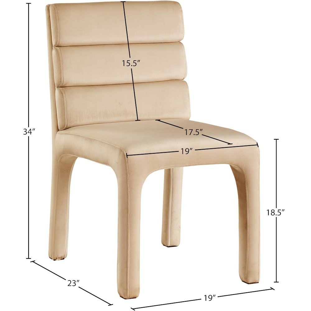 Kai Camel Velvet Dining Chair, Set of 2. Picture 7