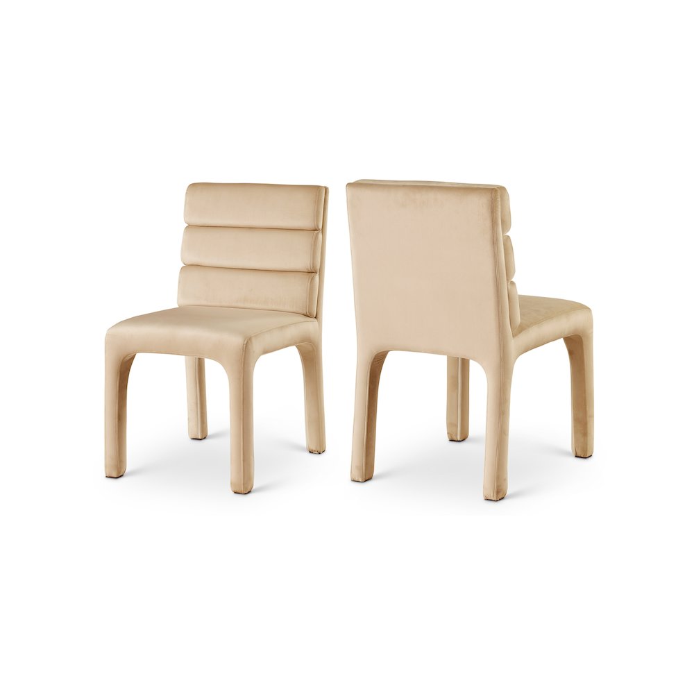 Kai Camel Velvet Dining Chair, Set of 2. Picture 1