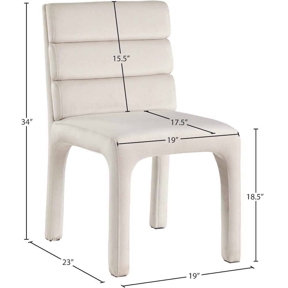 Kai Cream Velvet Dining Chair, Set of 2. Picture 7