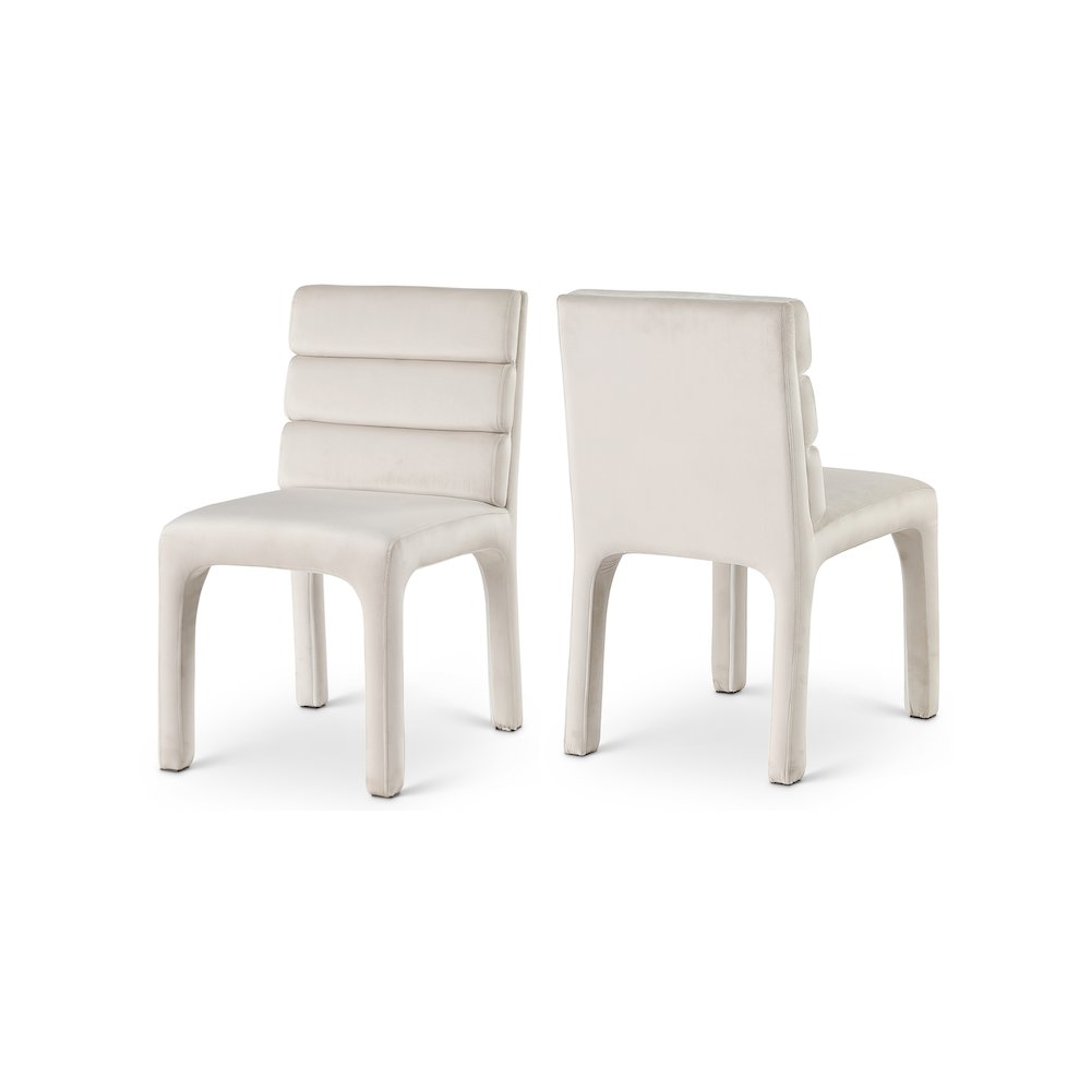 Kai Cream Velvet Dining Chair, Set of 2. Picture 1