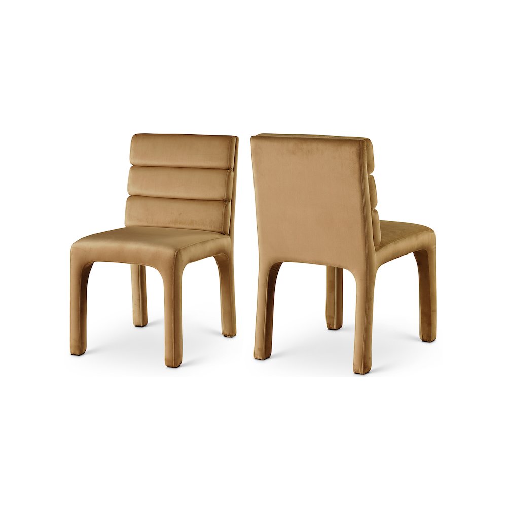 Kai Saddle Velvet Dining Chair, Set of 2. Picture 1