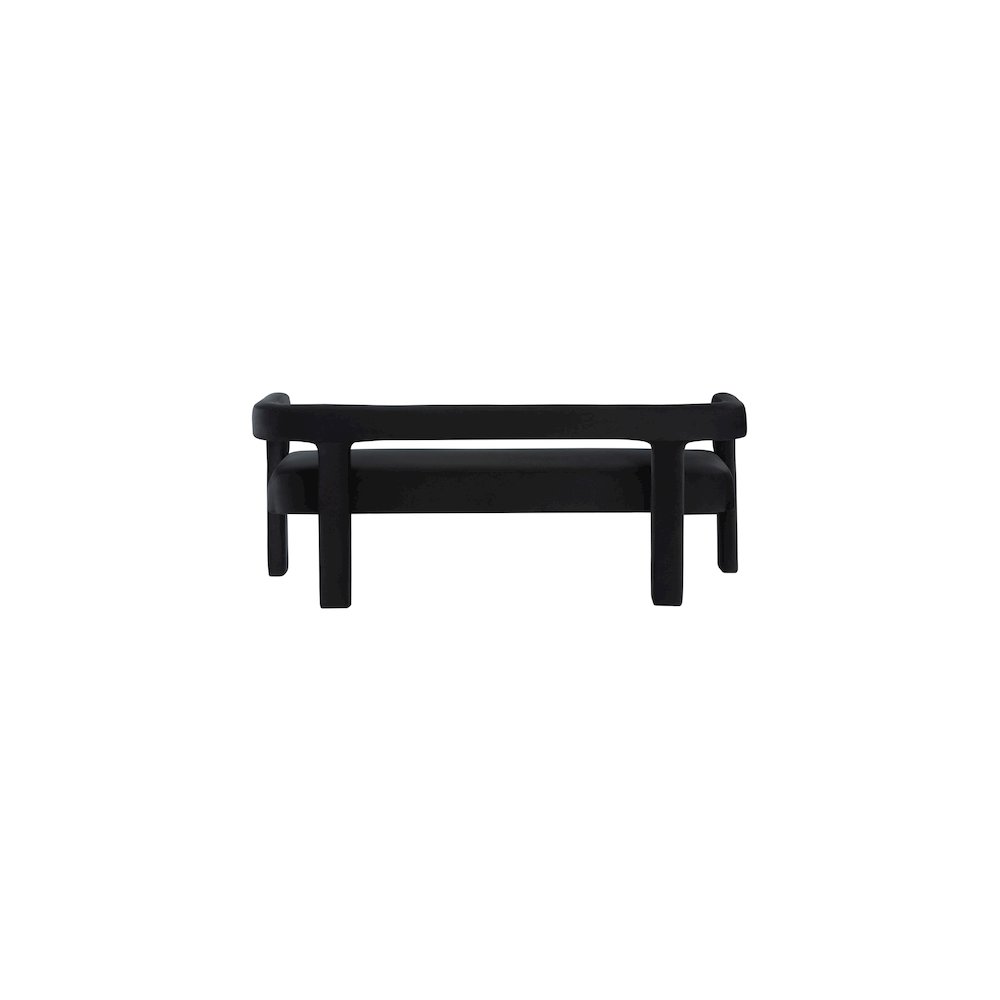 Athena Black Velvet Bench. Picture 2