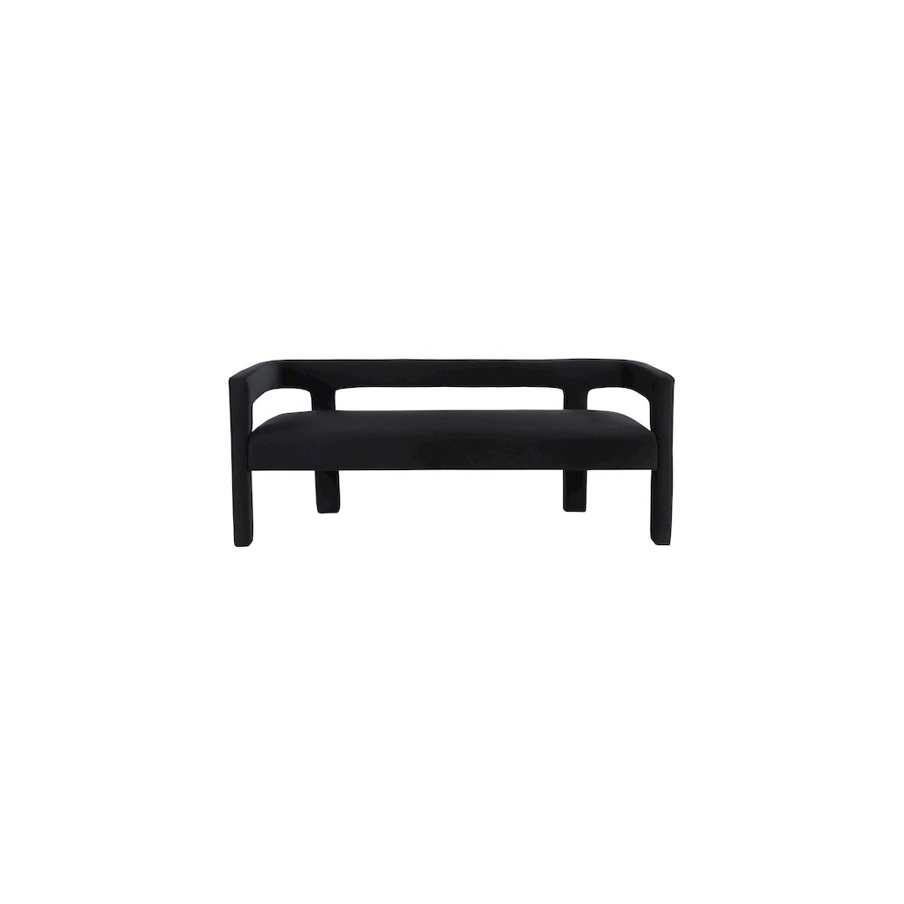 Athena Black Velvet Bench. Picture 3