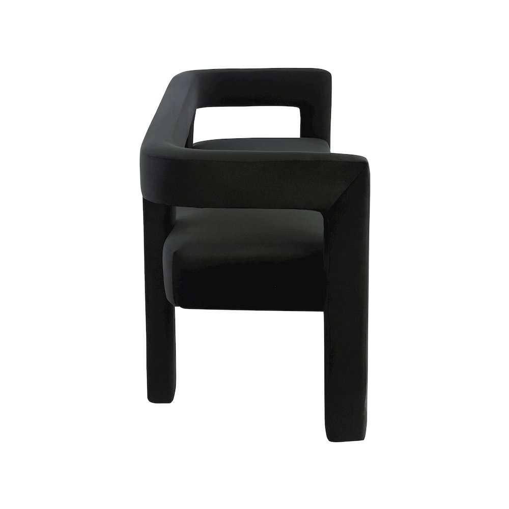 Athena Black Velvet Bench. Picture 4