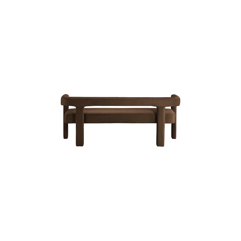 Athena Brown Velvet Bench. Picture 2