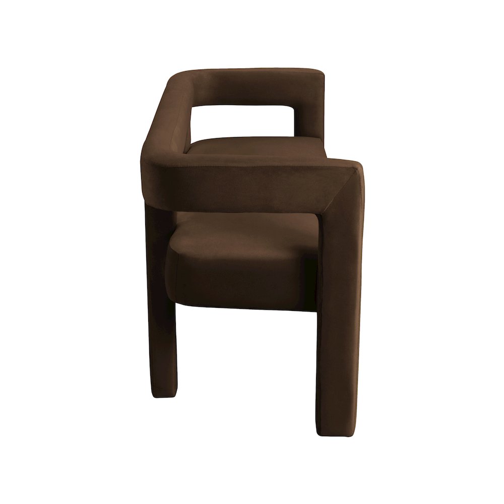 Athena Brown Velvet Bench. Picture 4