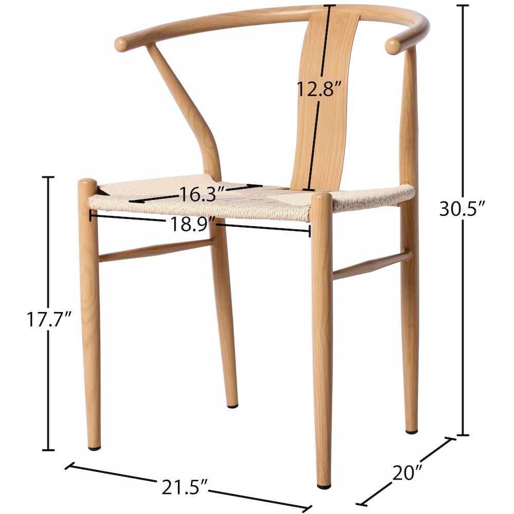 Beck Beige Hand Woven Rope Dining Chair, Set of 2. Picture 6