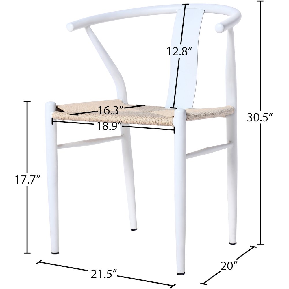 Beck Beige Hand Woven Rope Dining Chair, Set of 2. Picture 6