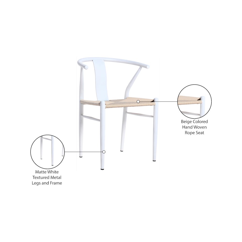 Beck Beige Hand Woven Rope Dining Chair, Set of 2. Picture 7