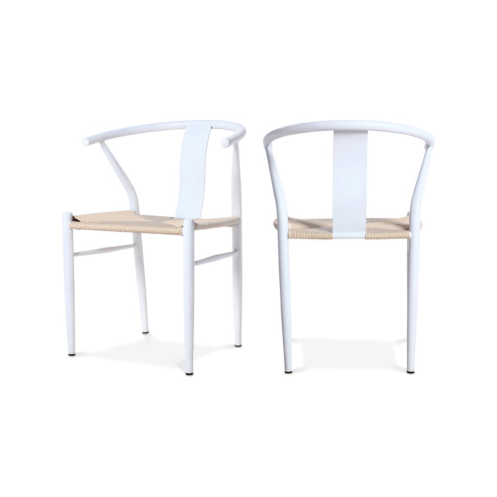 Beck Beige Hand Woven Rope Dining Chair, Set of 2. Picture 1