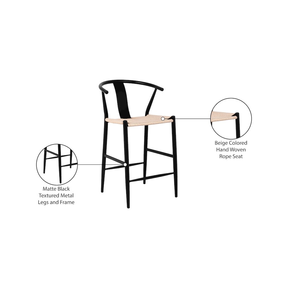 Beck Beige Hand Woven Rope Stool, Set of 2. Picture 7
