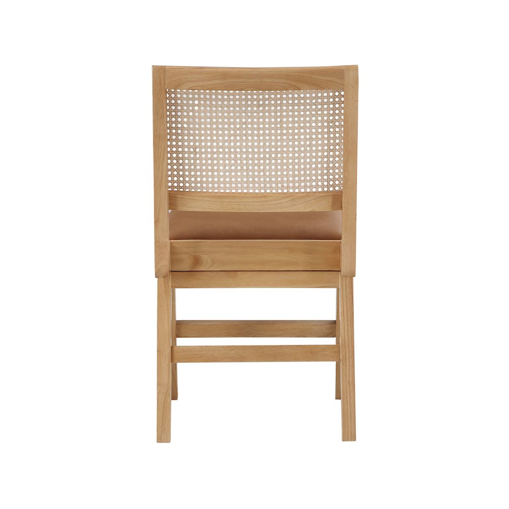 Abby Cognac Vegan Leather Dining Side Chair, Set of 2. Picture 2