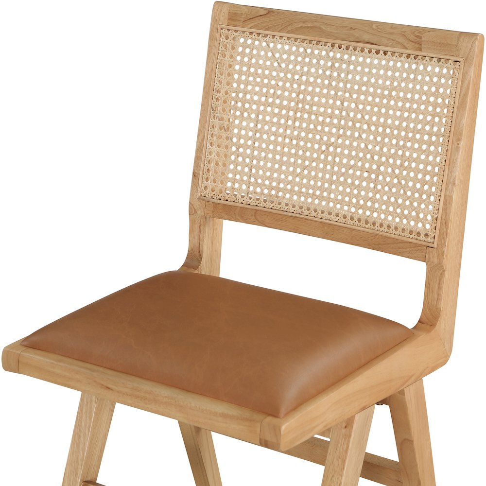 Abby Cognac Vegan Leather Dining Side Chair, Set of 2. Picture 5