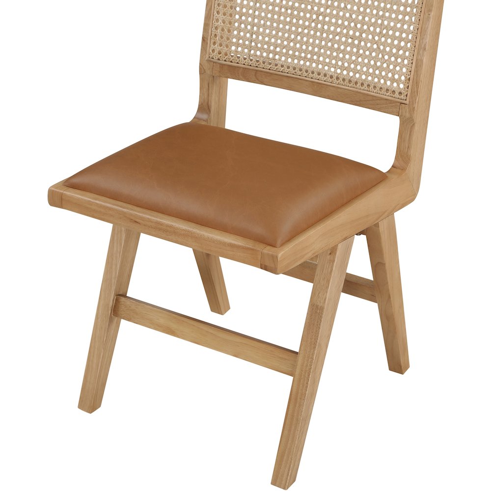 Abby Cognac Vegan Leather Dining Side Chair, Set of 2. Picture 6