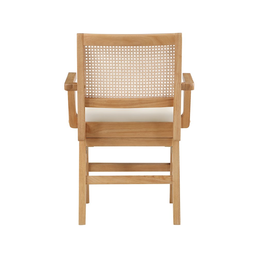 Abby Cream Vegan Leather Dining Arm Chair, Set of 2. Picture 2