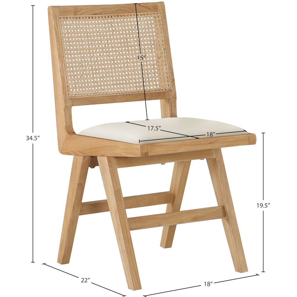 Abby Cream Vegan Leather Dining Side Chair, Set of 2. Picture 7
