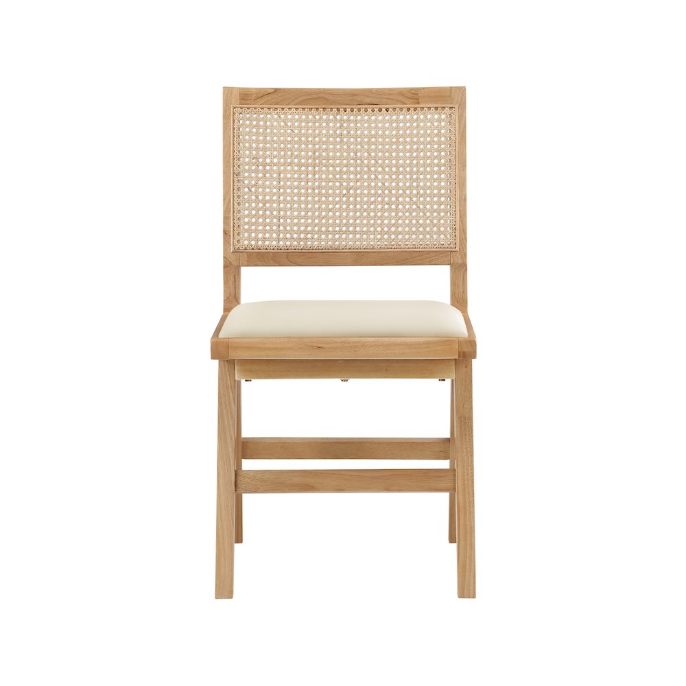 Abby Cream Vegan Leather Dining Side Chair, Set of 2. Picture 3