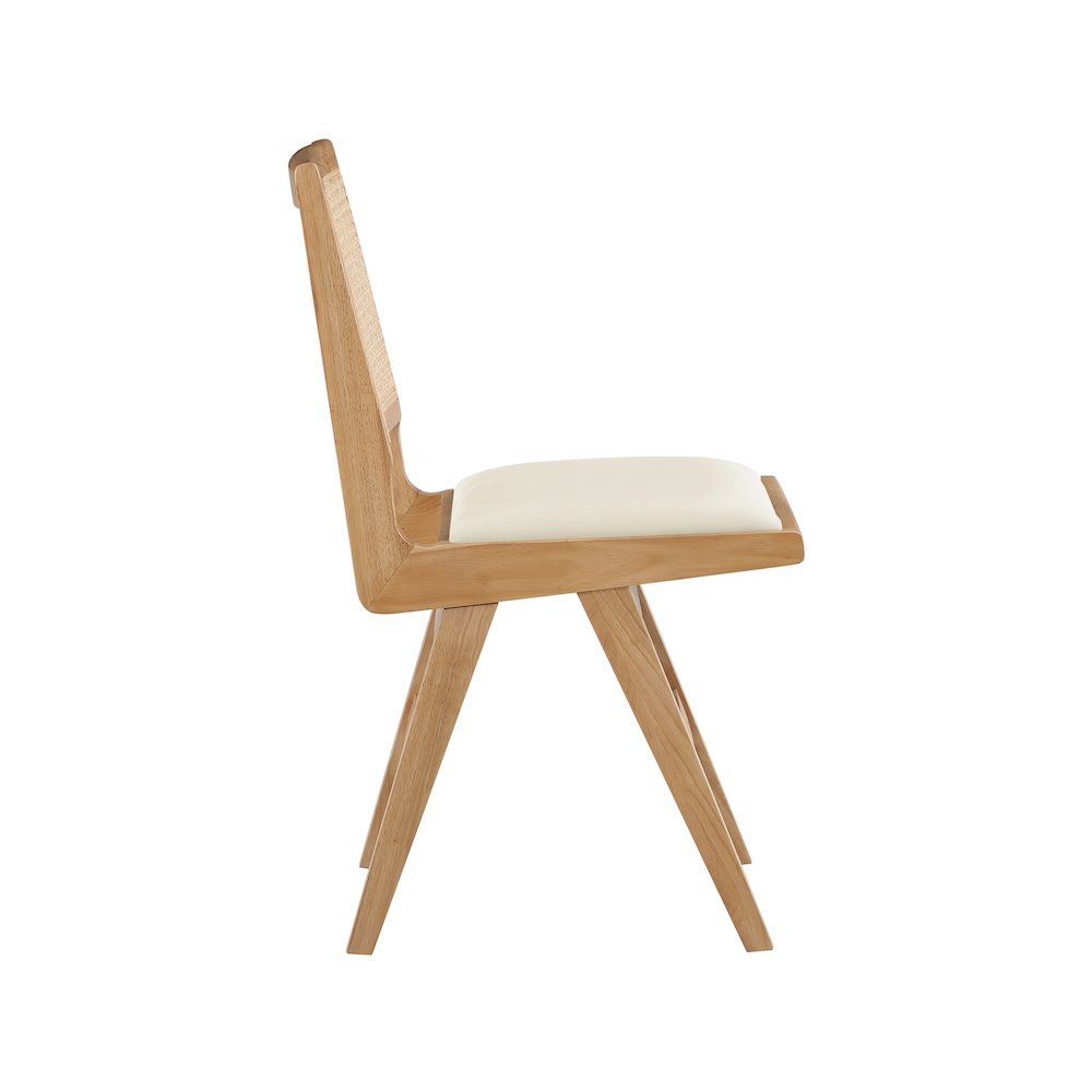 Abby Cream Vegan Leather Dining Side Chair, Set of 2. Picture 4