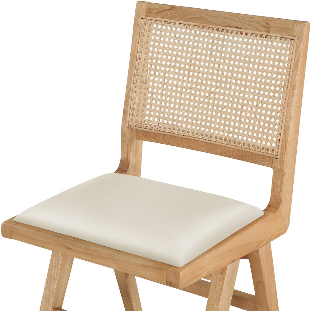 Abby Cream Vegan Leather Dining Side Chair, Set of 2. Picture 5