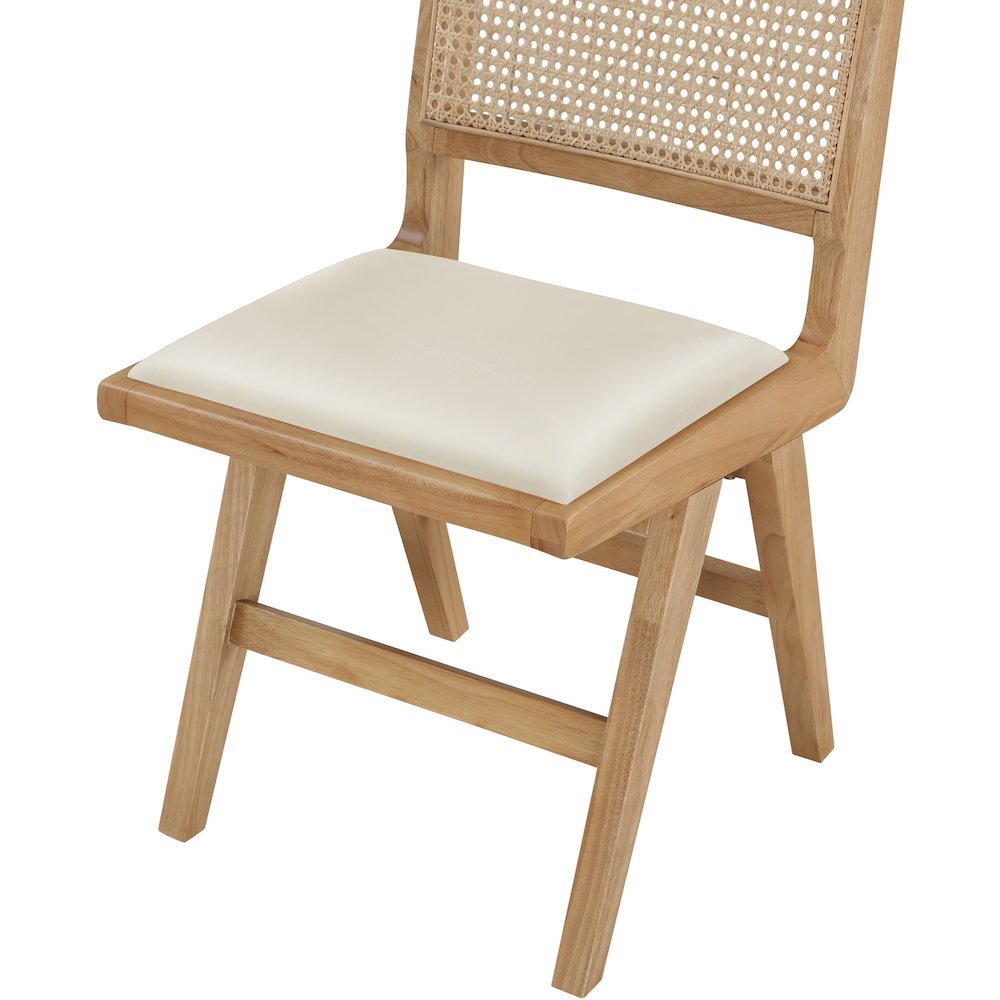 Abby Cream Vegan Leather Dining Side Chair, Set of 2. Picture 6