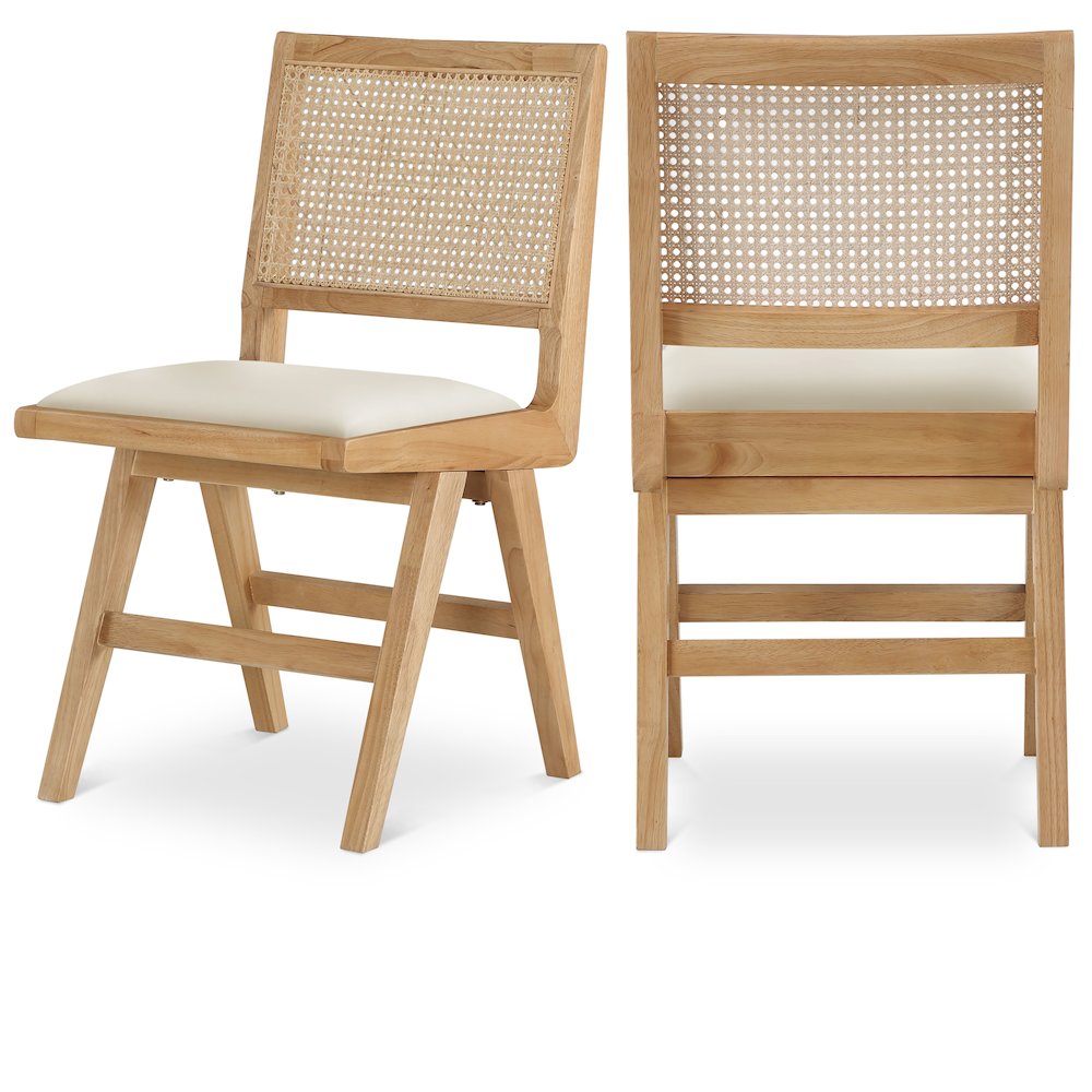 Abby Cream Vegan Leather Dining Side Chair, Set of 2. Picture 1