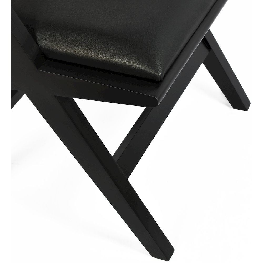 Abby Black Vegan Leather Dining Arm Chair, Set of 2. Picture 10