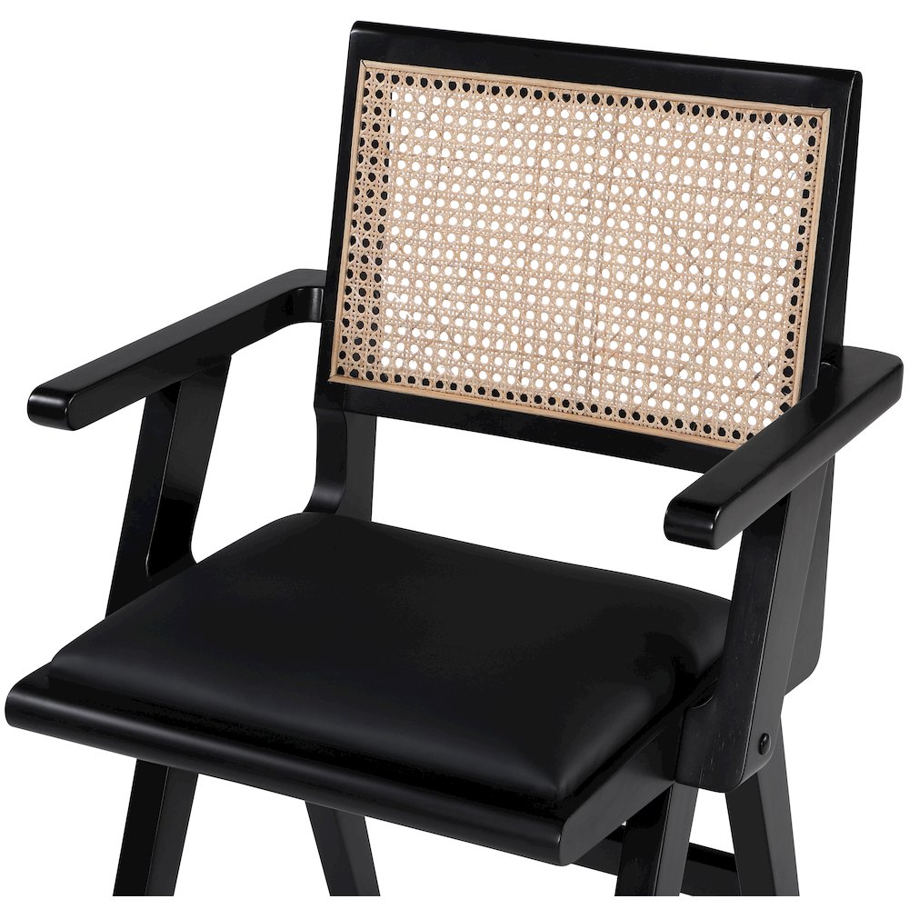 Abby Black Vegan Leather Dining Arm Chair, Set of 2. Picture 6