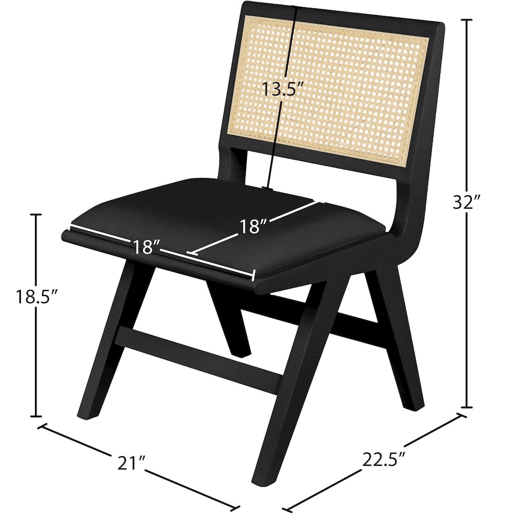 Abby Black Vegan Leather Dining Side Chair, Set of 2. Picture 12