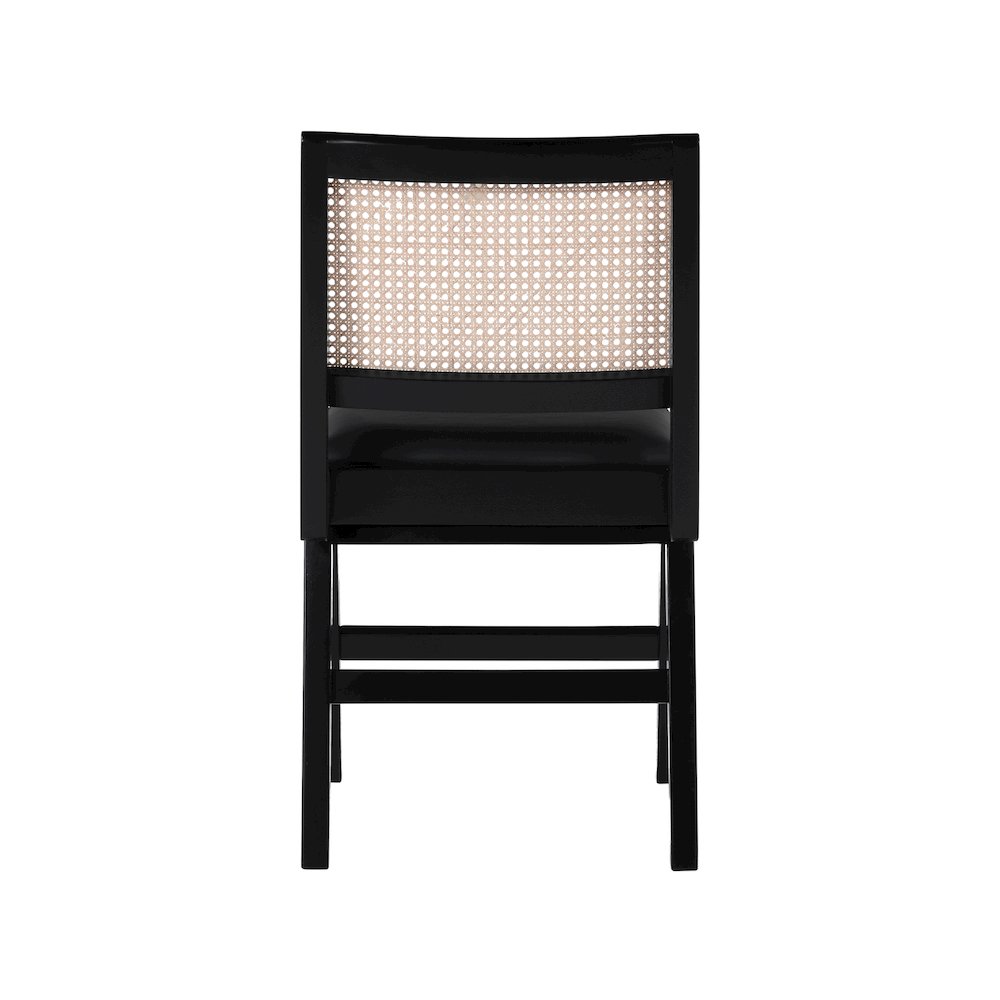 Abby Black Vegan Leather Dining Side Chair, Set of 2. Picture 2