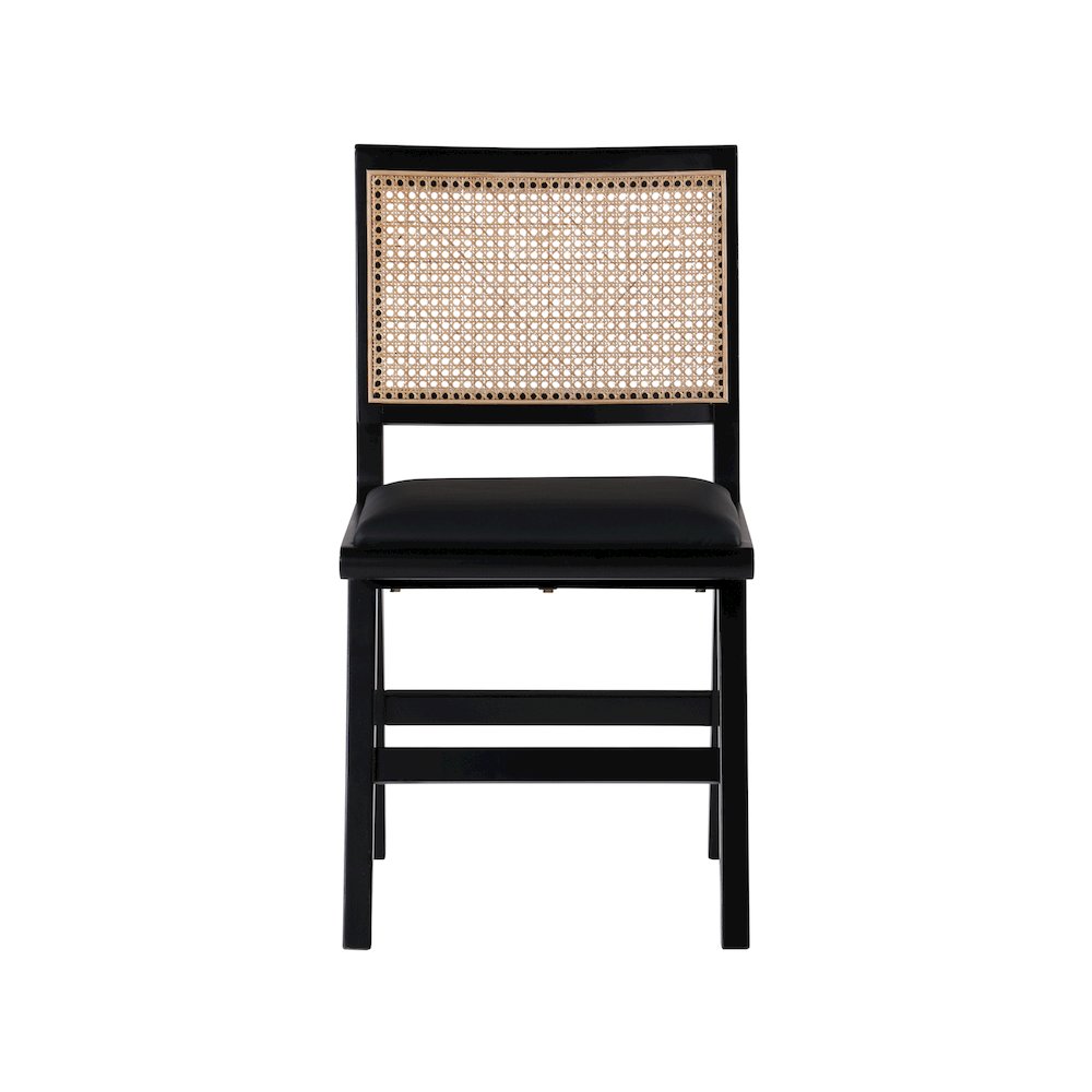 Abby Black Vegan Leather Dining Side Chair, Set of 2. Picture 3