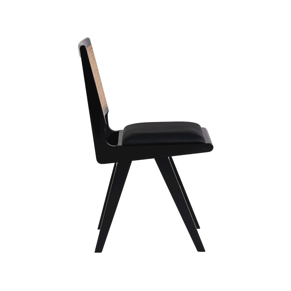 Abby Black Vegan Leather Dining Side Chair, Set of 2. Picture 4