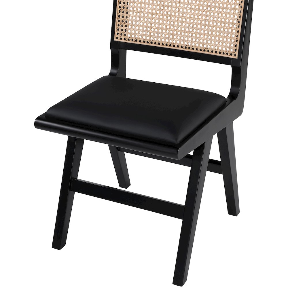 Abby Black Vegan Leather Dining Side Chair, Set of 2. Picture 5